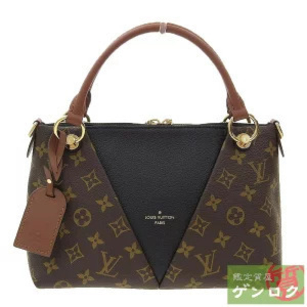 Louis Vuitton Monogram V Tote 2Way Shoulder Bag Canvas Leather Noir Black